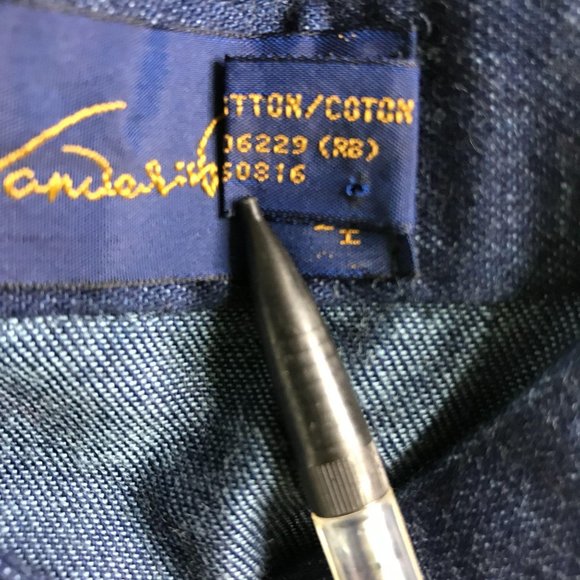 Vintage Gloria Vanderbilt 7 Denim Shirt Off Center Button Front Long Sleeve Blue - Picture 6 of 9